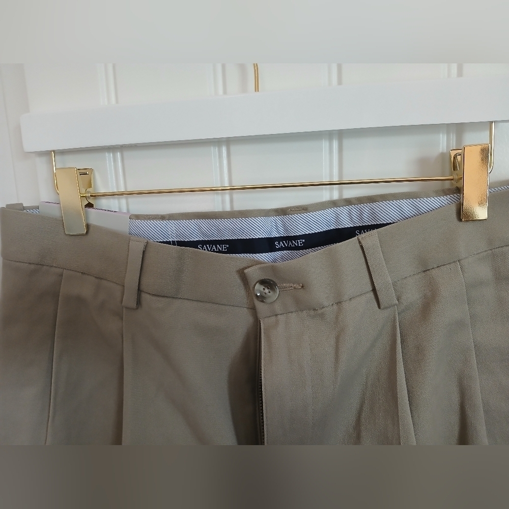 Savane Tan Chinos Classic Straight-Leg Pants - Picture 4 of 4